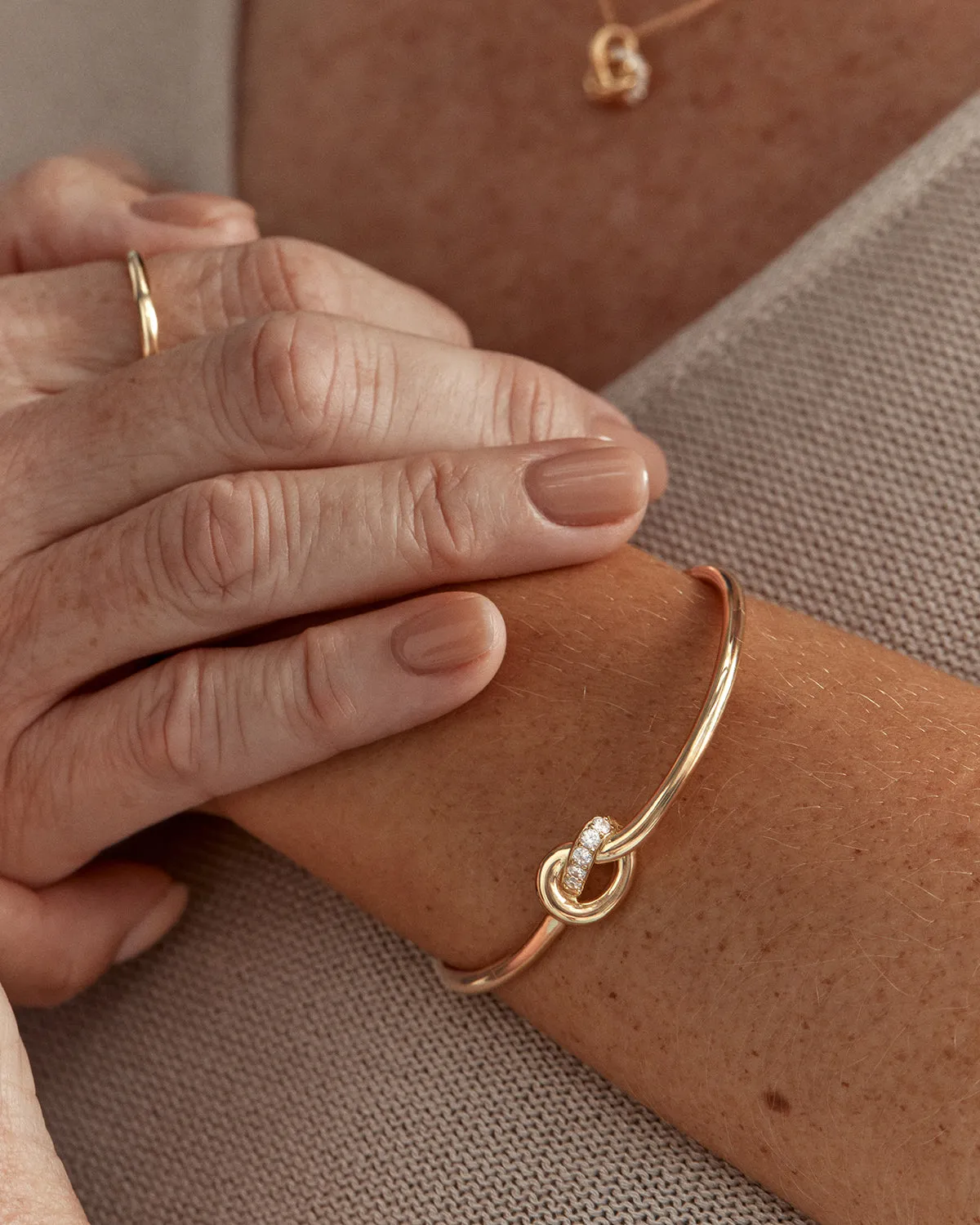 18k Gold Vermeil Love Knot Lab-Grown Diamond Cuff Bycharlotte