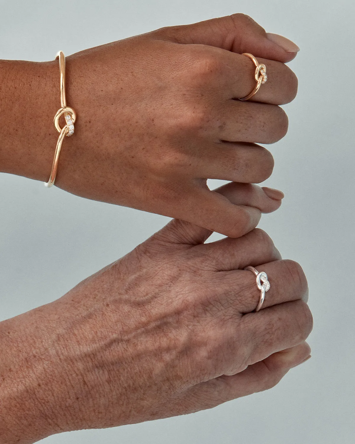 18k Gold Vermeil Love Knot Lab-Grown Diamond Cuff Bycharlotte
