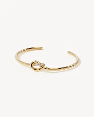 18k Gold Vermeil Love Knot Lab-Grown Diamond Cuff Bycharlotte