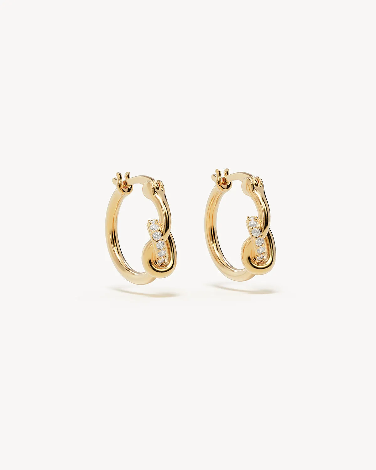 18k Gold Vermeil Love Knot Lab-Grown Diamond Hoops Bycharlotte
