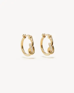 18k Gold Vermeil Love Knot Lab-Grown Diamond Hoops Bycharlotte