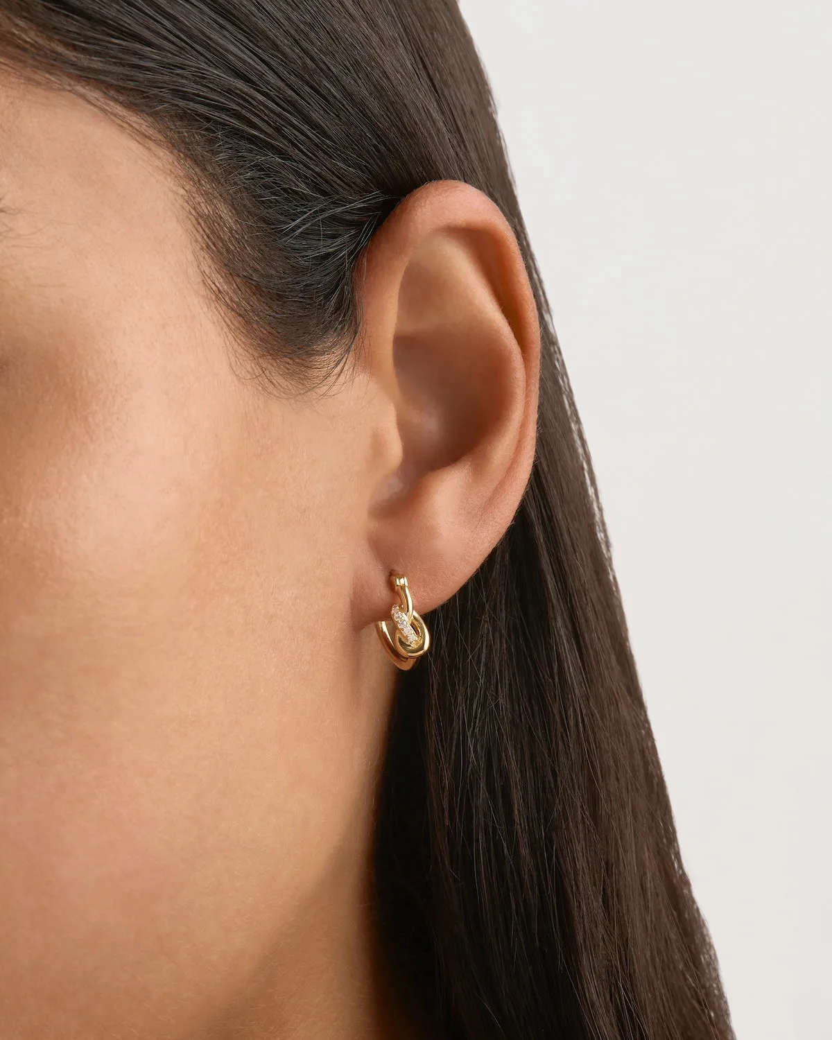 18k Gold Vermeil Love Knot Lab-Grown Diamond Hoops Bycharlotte