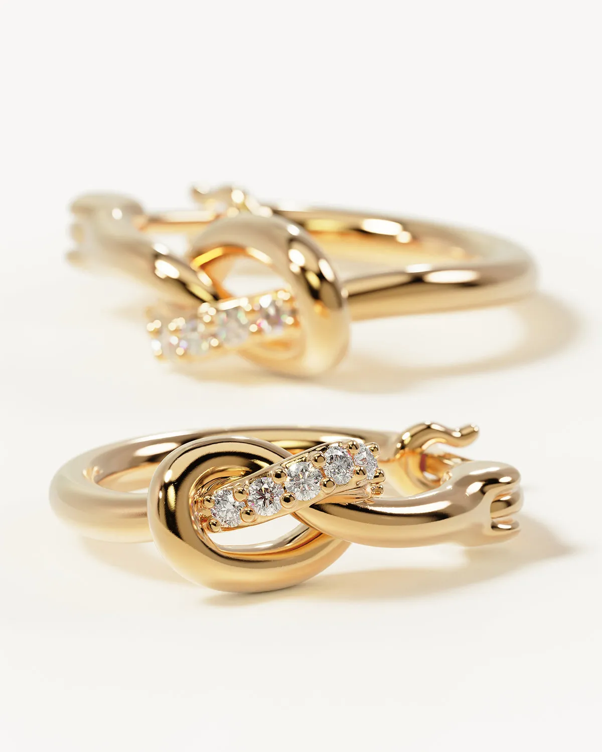 18k Gold Vermeil Love Knot Lab-Grown Diamond Hoops Bycharlotte