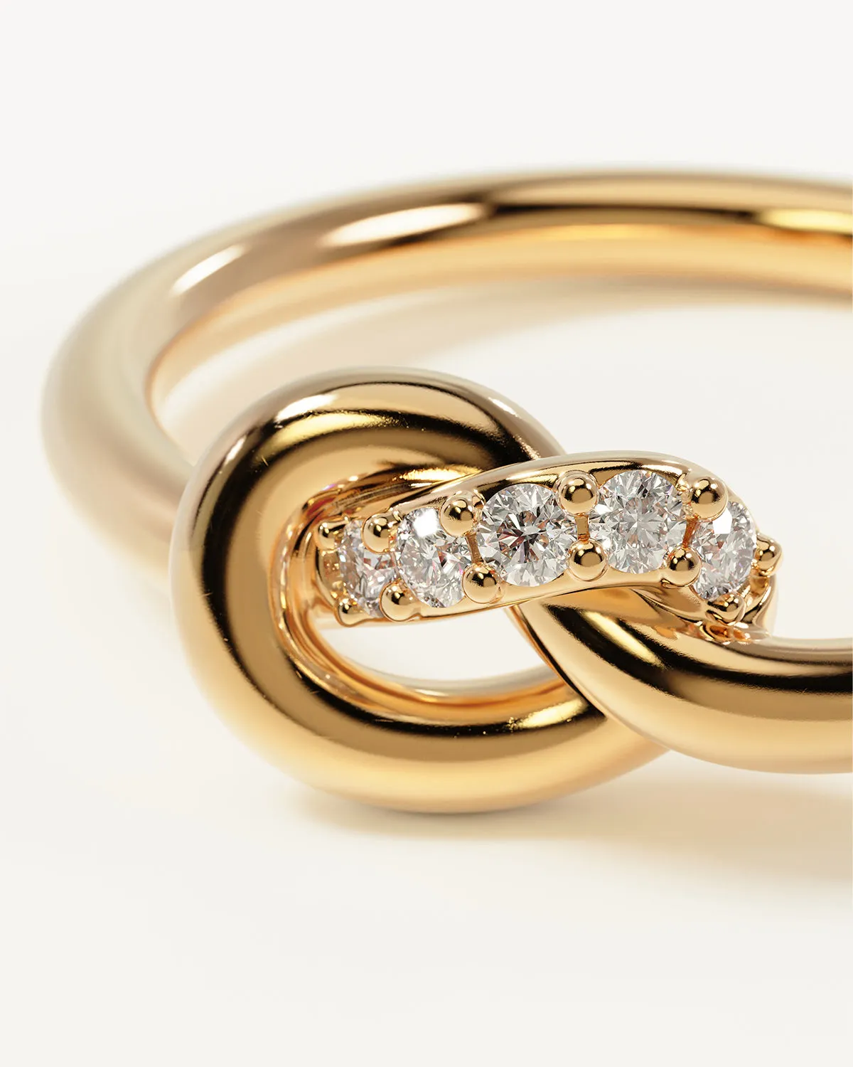 18k Gold Vermeil Love Knot Lab-Grown Diamond Ring Bycharlotte