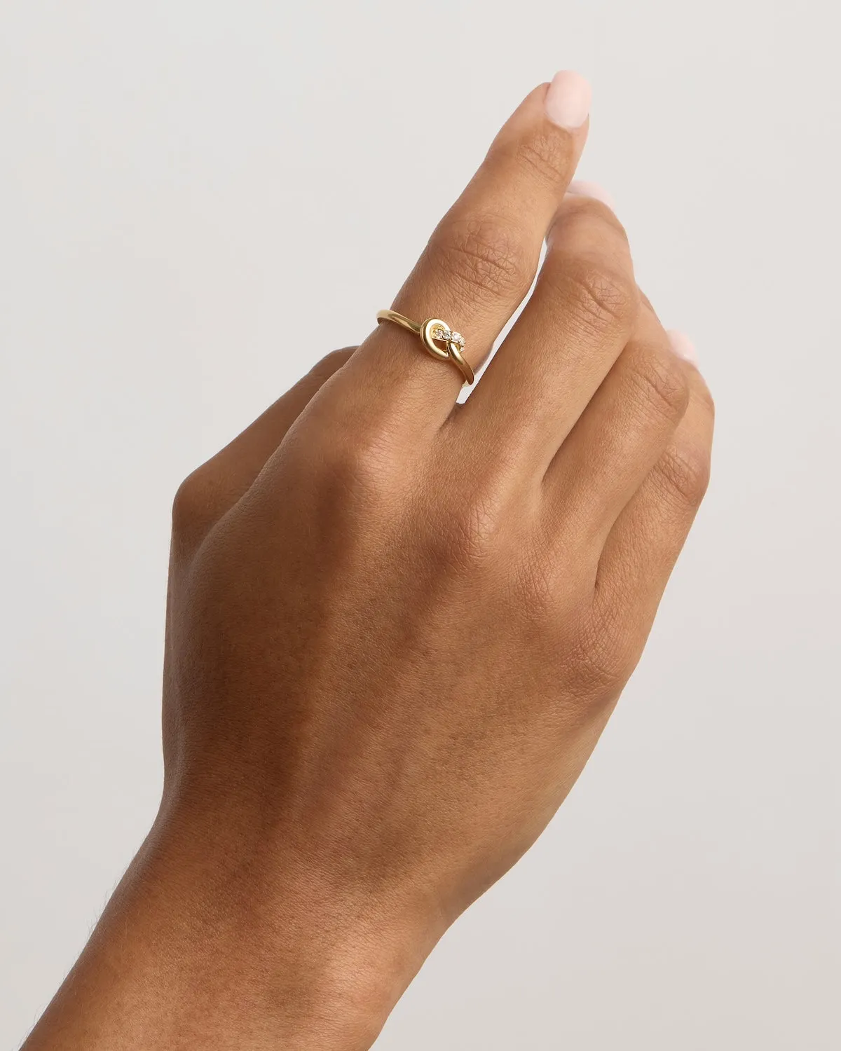 18k Gold Vermeil Love Knot Lab-Grown Diamond Ring Bycharlotte