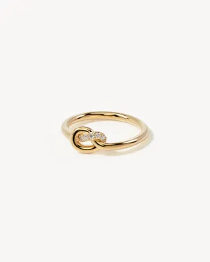 18k Gold Vermeil Love Knot Lab-Grown Diamond Ring Bycharlotte