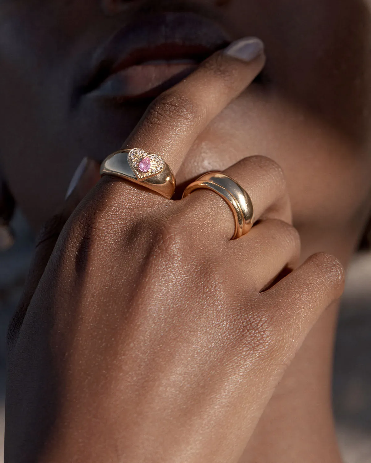 18k Gold Vermeil Lover Thin Ring Bycharlotte