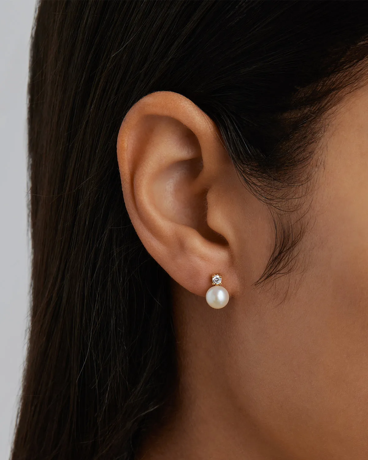 18k Gold Vermeil Moments With You Pearl Stud Earrings - 6mm Bycharlotte