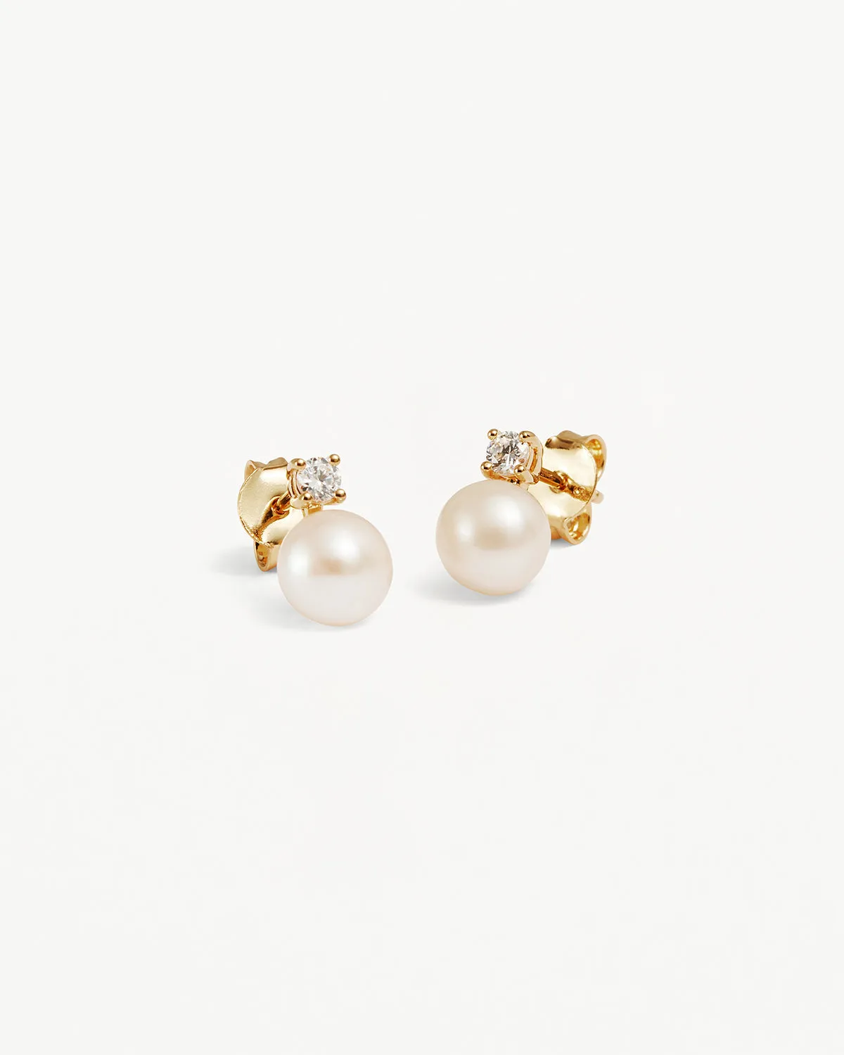 18k Gold Vermeil Moments With You Pearl Stud Earrings - 6mm Bycharlotte