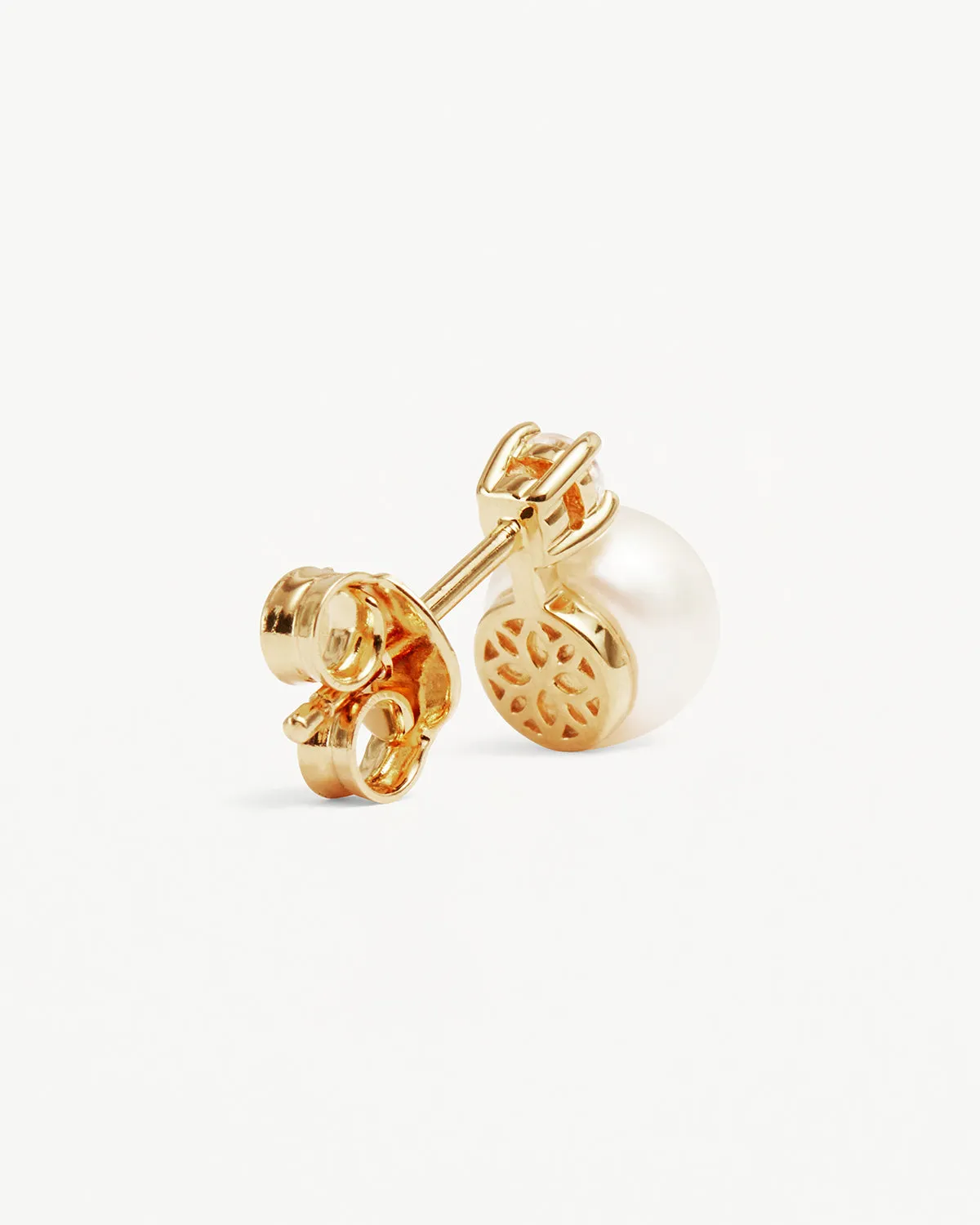 18k Gold Vermeil Moments With You Pearl Stud Earrings - 6mm Bycharlotte