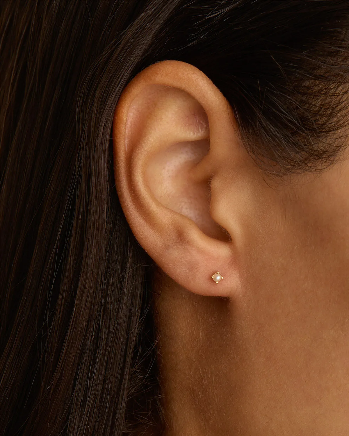 18k Gold Vermeil Moonlight Pearl Stud Earrings Bycharlotte