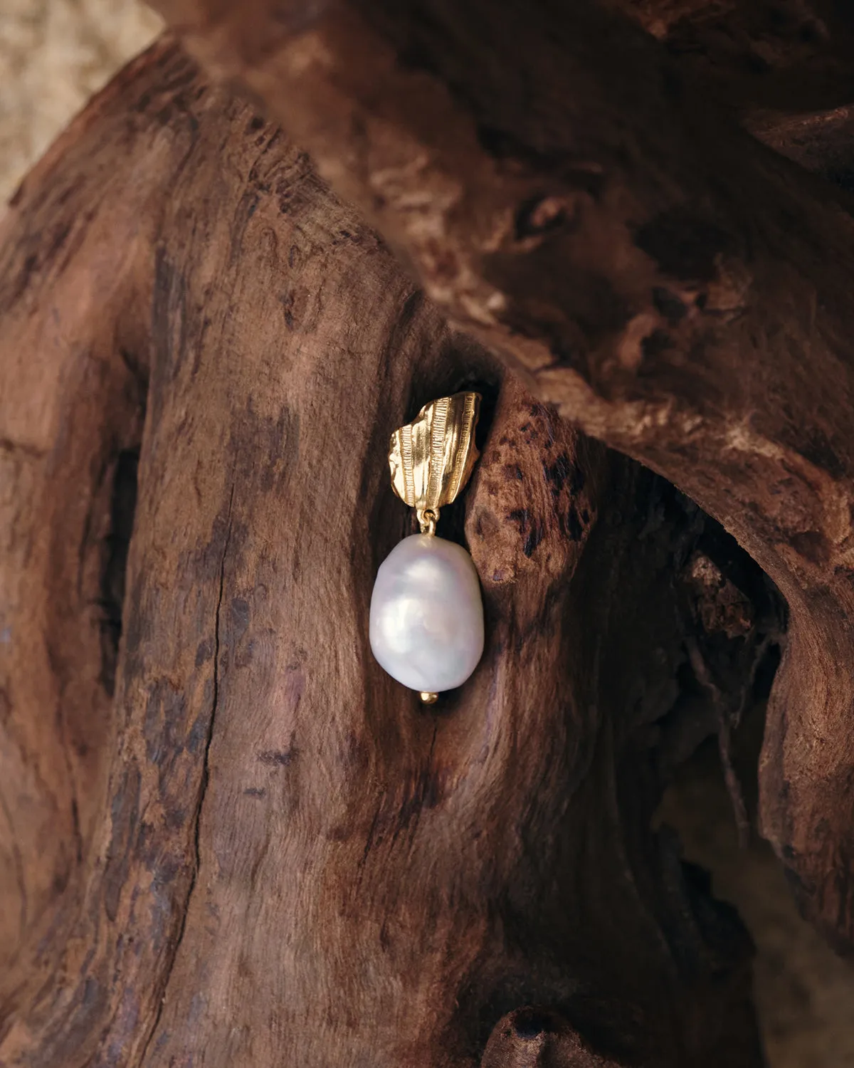 18k Gold Vermeil Moonlit Tides Pearl Drop Earrings Bycharlotte