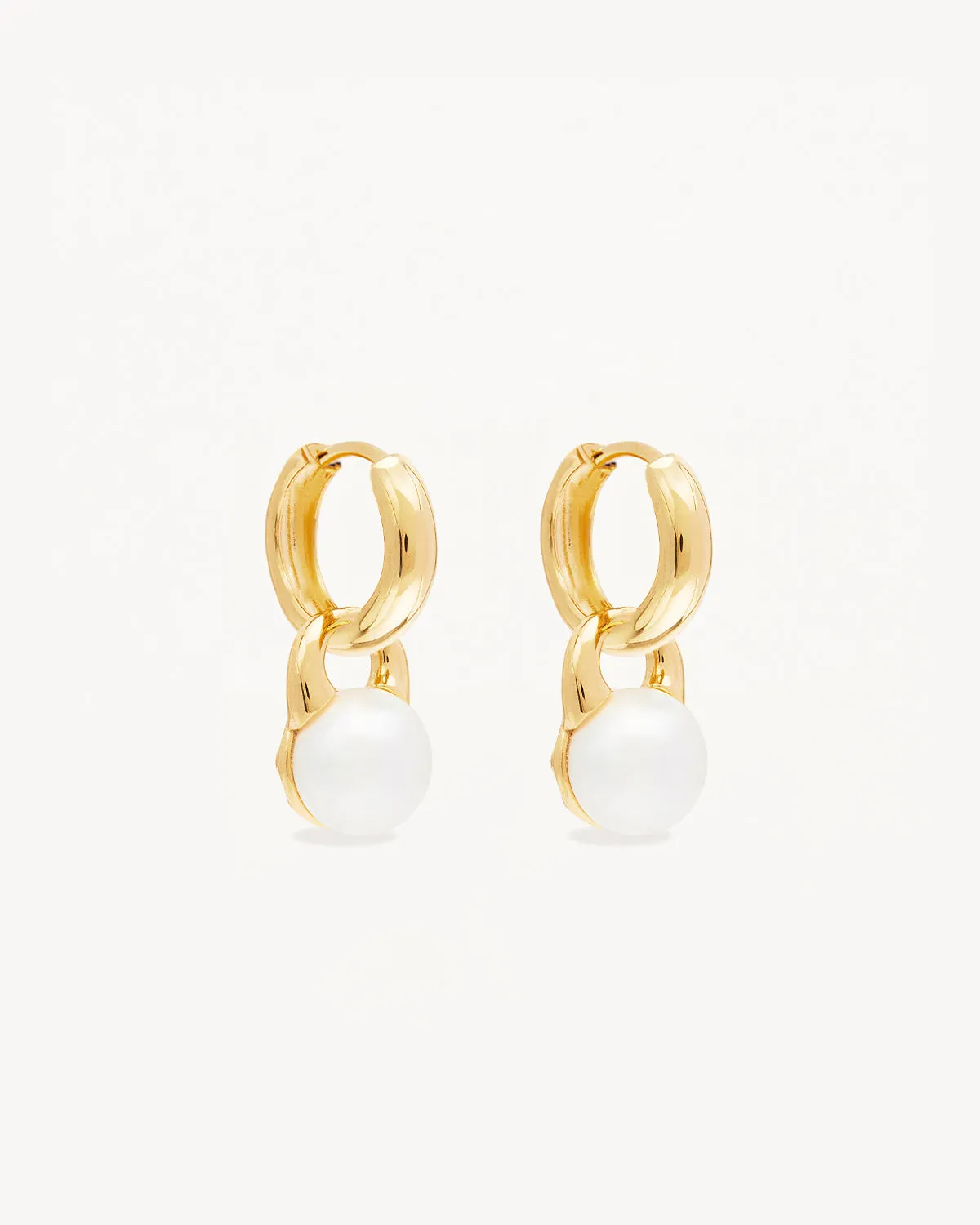 18k Gold Vermeil New Beginnings Pearl Hoops Bycharlotte