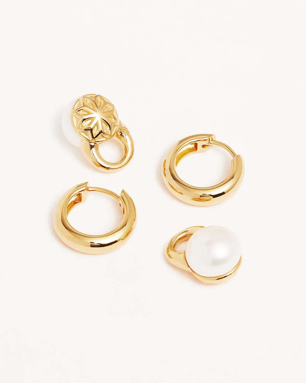 18k Gold Vermeil New Beginnings Pearl Hoops Bycharlotte