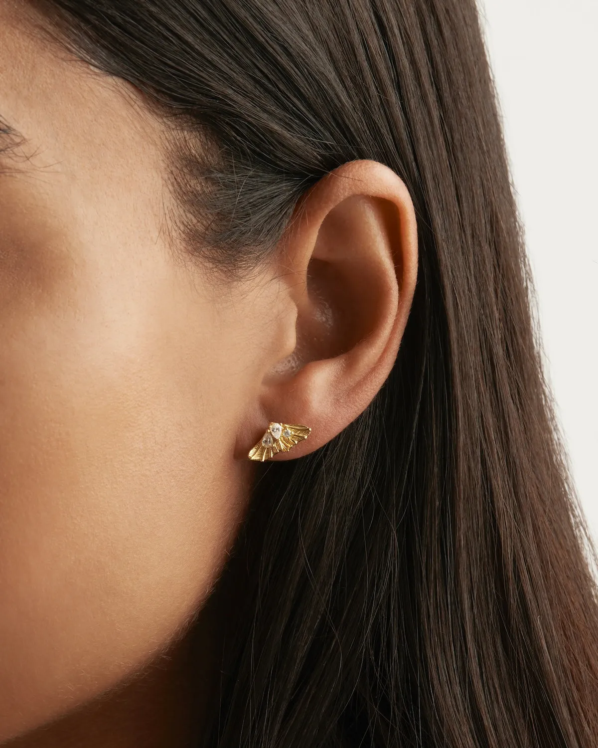 18k Gold Vermeil Ocean Whisper Stud Earrings Bycharlotte