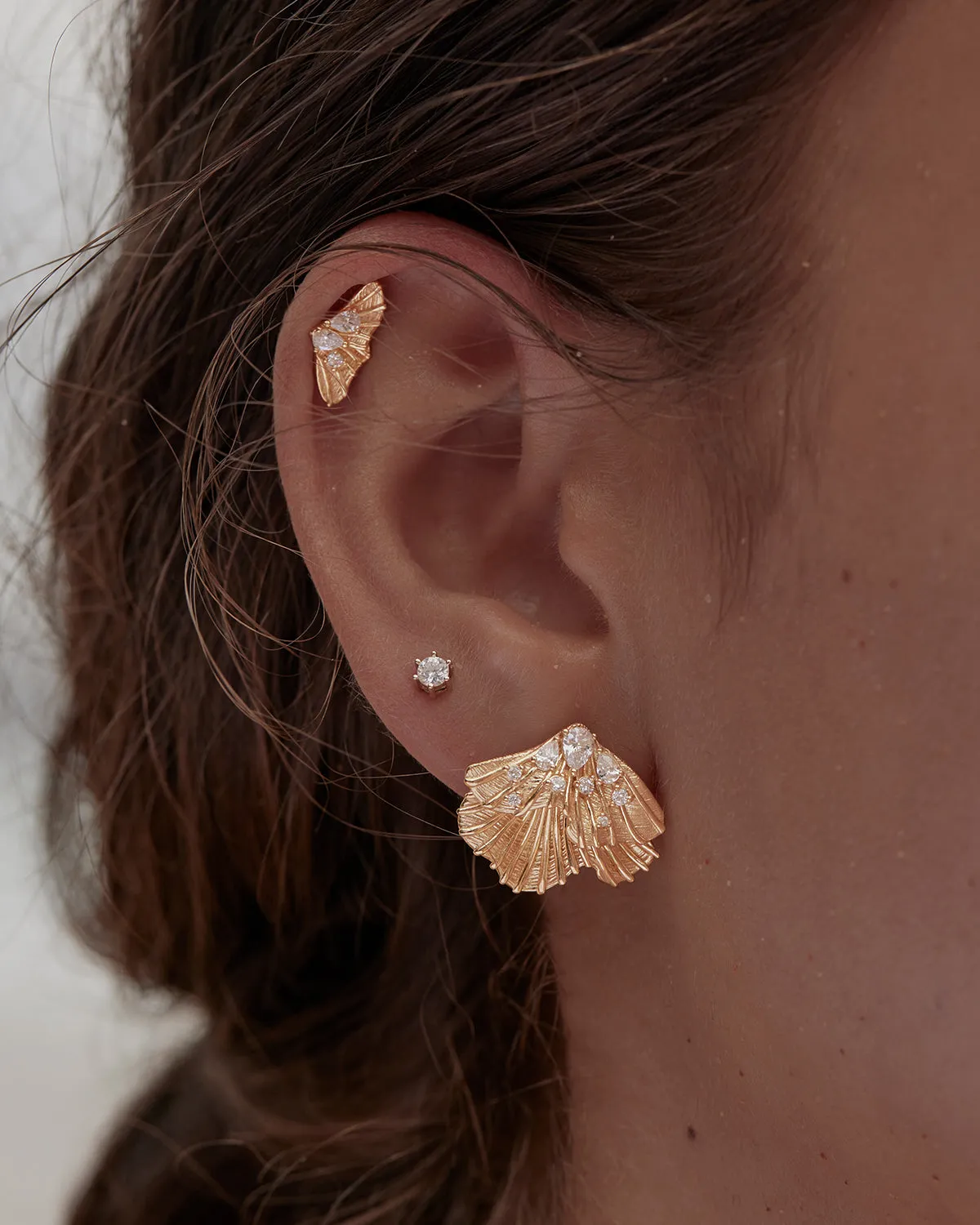 18k Gold Vermeil Ocean Whisper Stud Earrings Bycharlotte