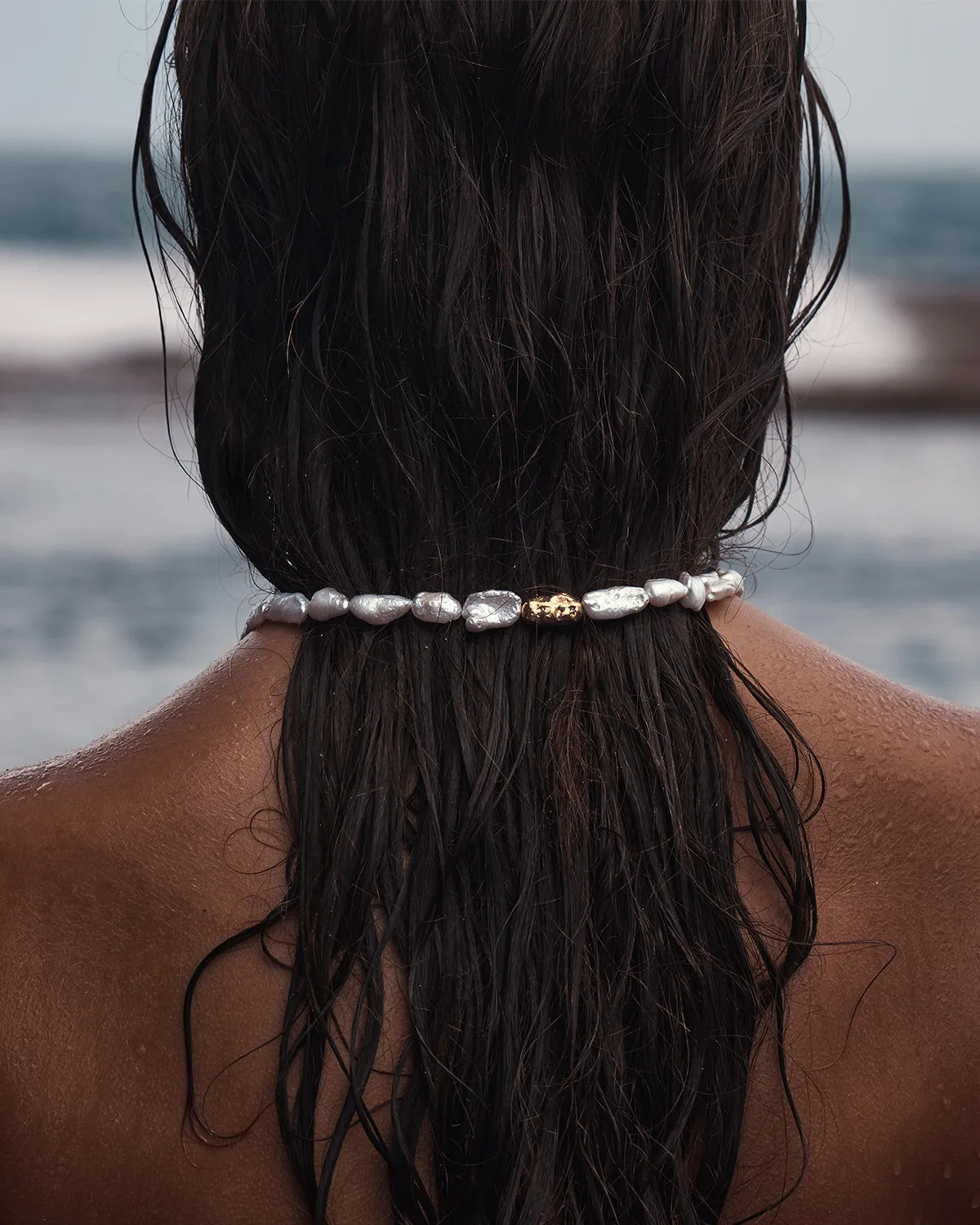 18k Gold Vermeil Peace Within Pearl Choker Bycharlotte