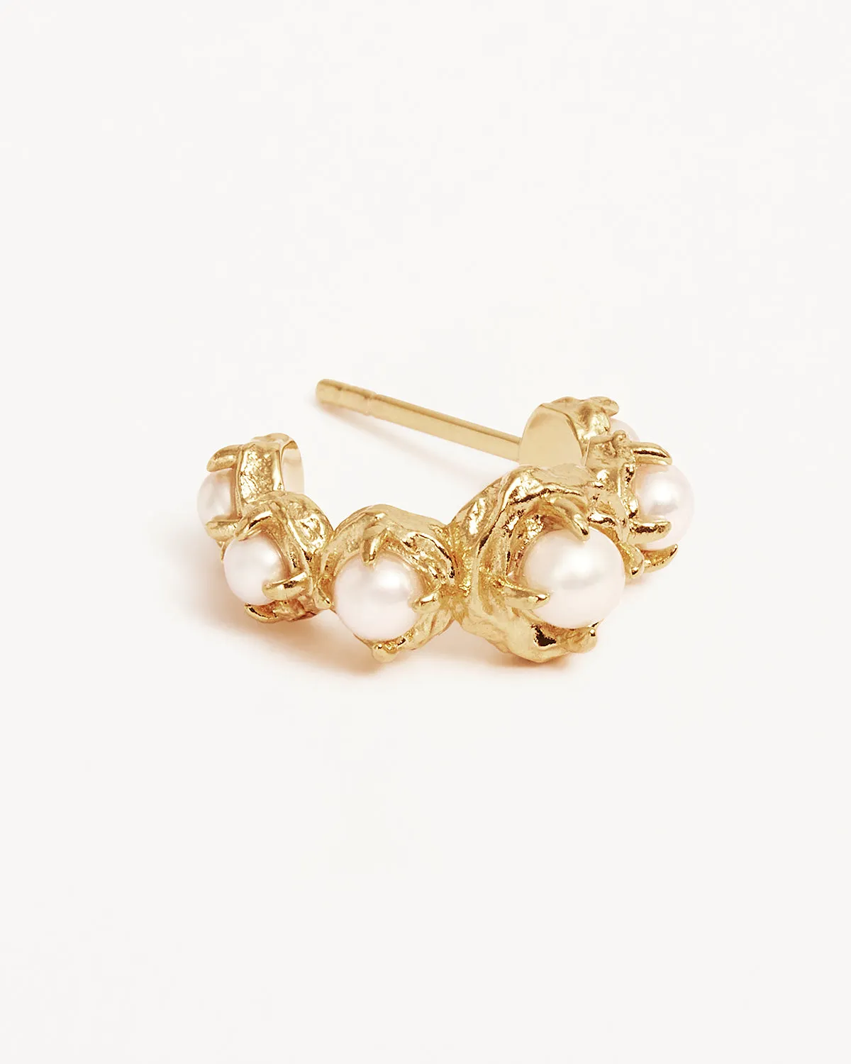 18k Gold Vermeil Peace Within Pearl Hoops Bycharlotte