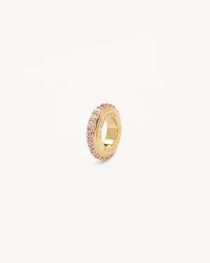 18k Gold Vermeil Pink Crystal Halo Petal Charm Bycharlotte