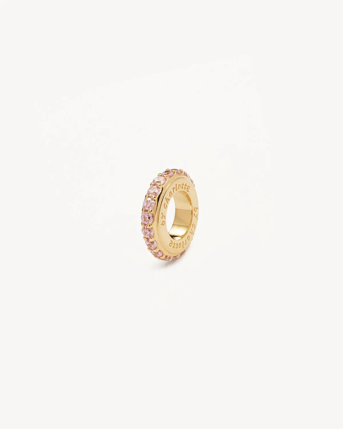 18k Gold Vermeil Pink Crystal Halo Petal Charm Bycharlotte