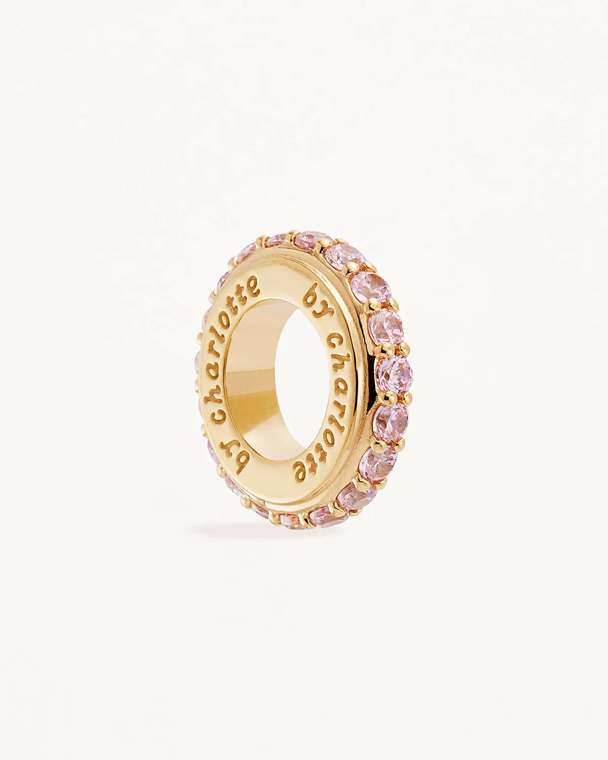 18k Gold Vermeil Pink Crystal Halo Petal Charm Bycharlotte