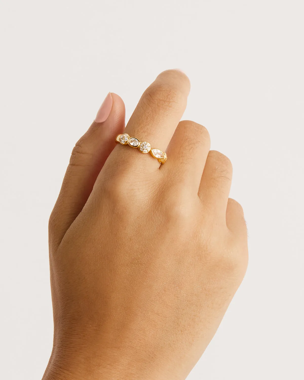 18k Gold Vermeil Protection of Eye Crystal Ring Bycharlotte
