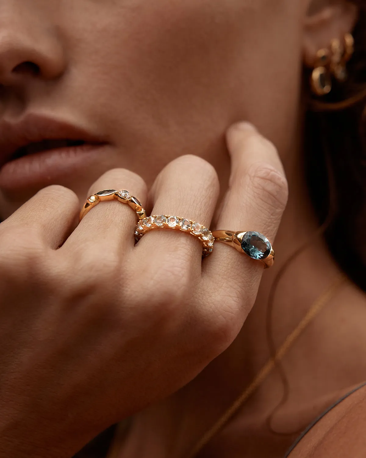 18k Gold Vermeil Protection of Eye Topaz Ring Bycharlotte