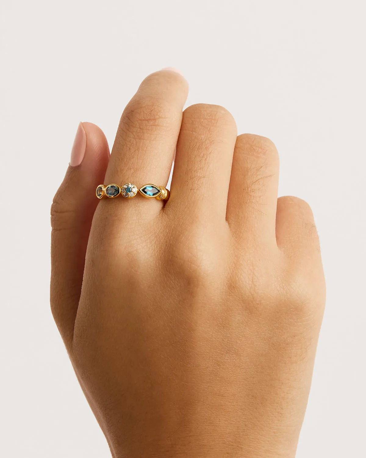 18k Gold Vermeil Protection of Eye Topaz Ring Bycharlotte