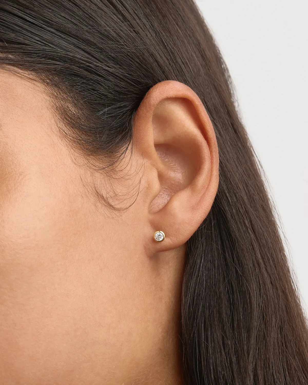 18k Gold Vermeil Radiant Crystal Stud Earrings Bycharlotte