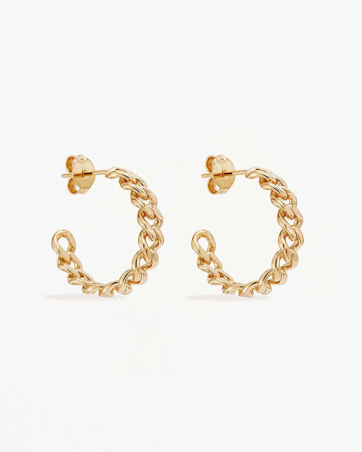 18k Gold Vermeil Radiant Curb Hoops Bycharlotte