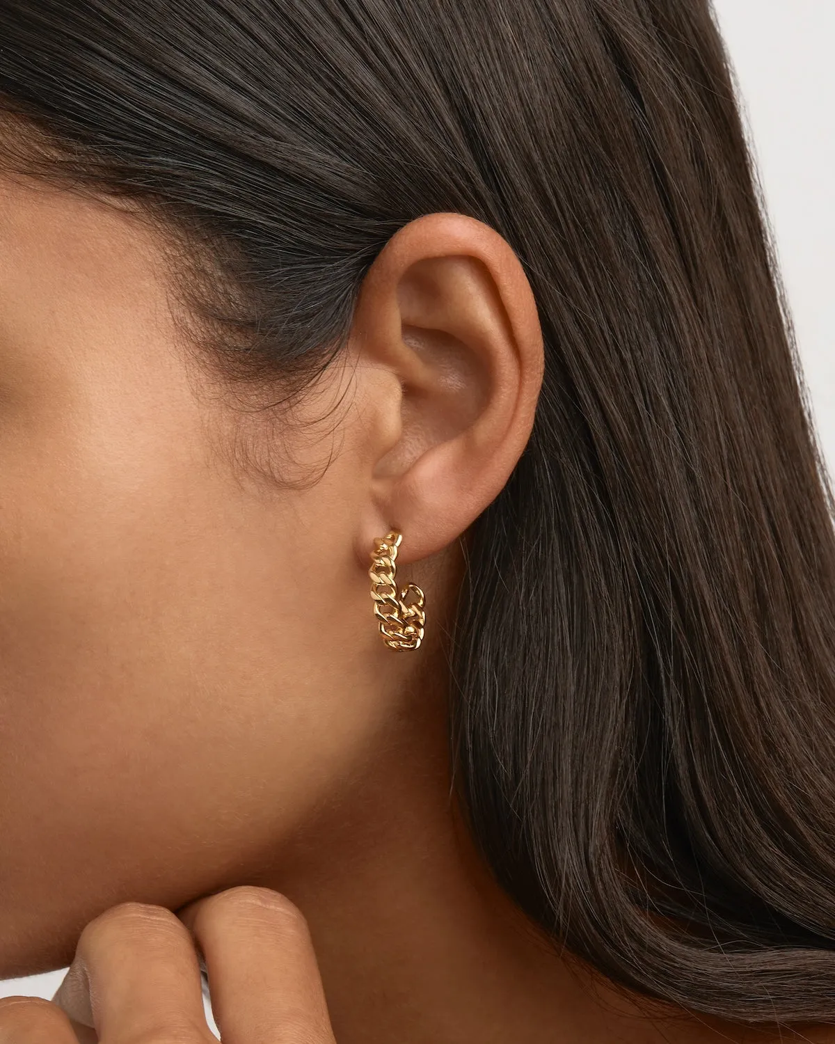 18k Gold Vermeil Radiant Curb Hoops Bycharlotte