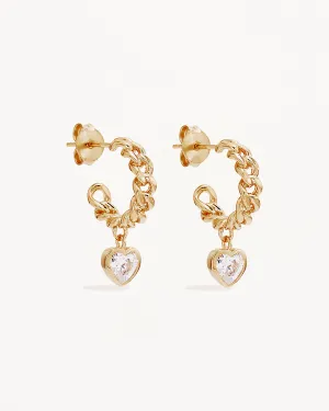 18k Gold Vermeil Radiant Heart Curb Hoops Bycharlotte