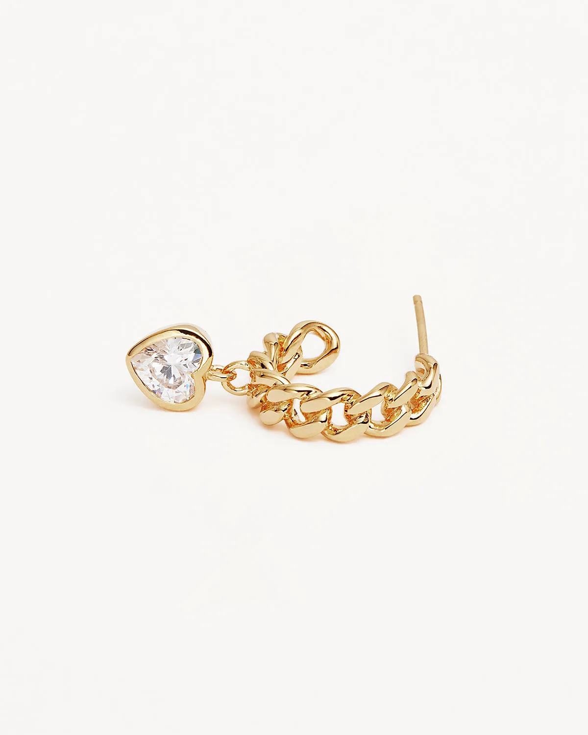 18k Gold Vermeil Radiant Heart Curb Hoops Bycharlotte