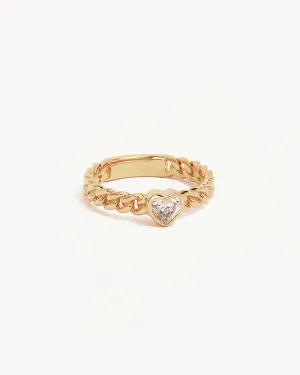 18k Gold Vermeil Radiant Heart Engravable Ring Bycharlotte