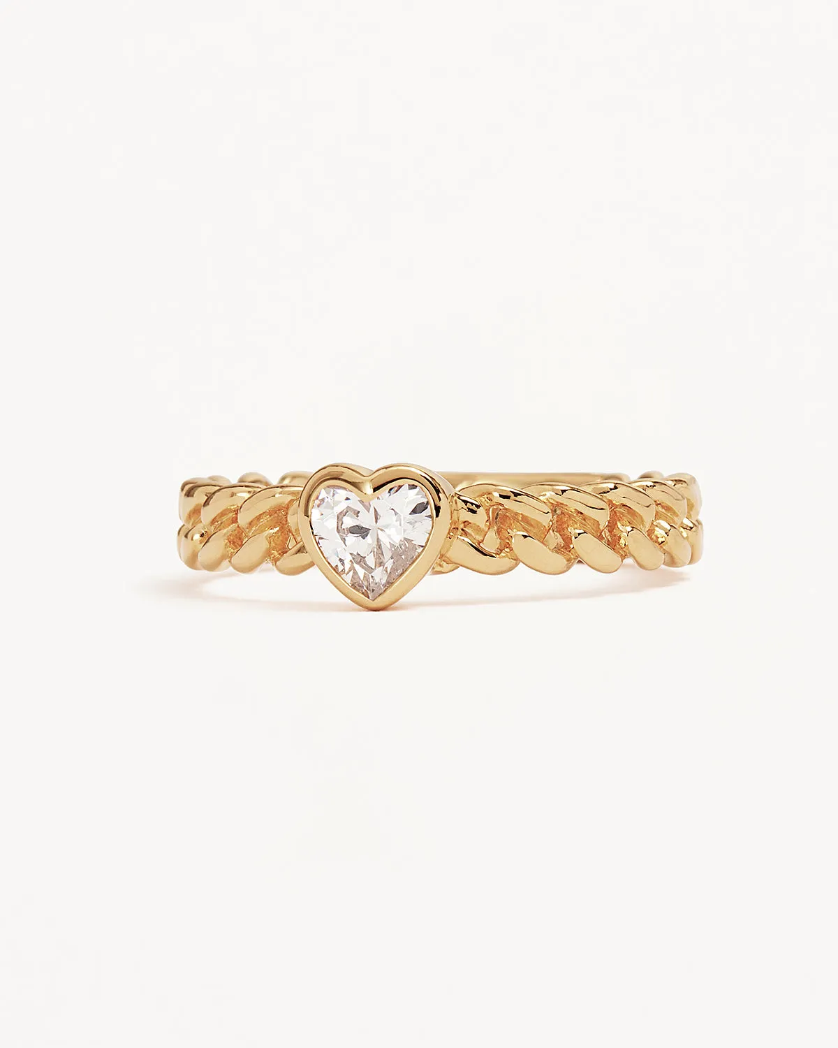 18k Gold Vermeil Radiant Heart Engravable Ring Bycharlotte