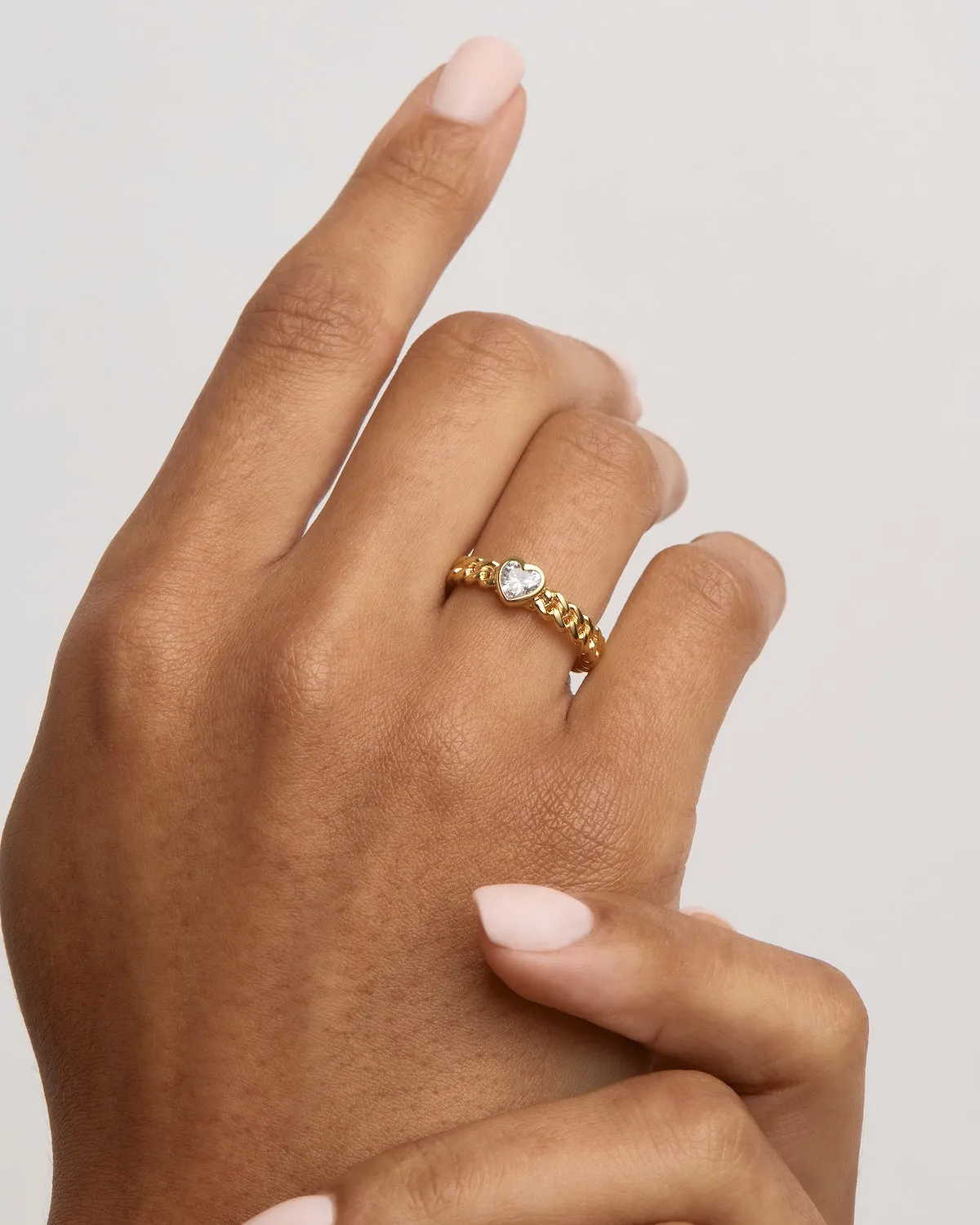 18k Gold Vermeil Radiant Heart Engravable Ring Bycharlotte
