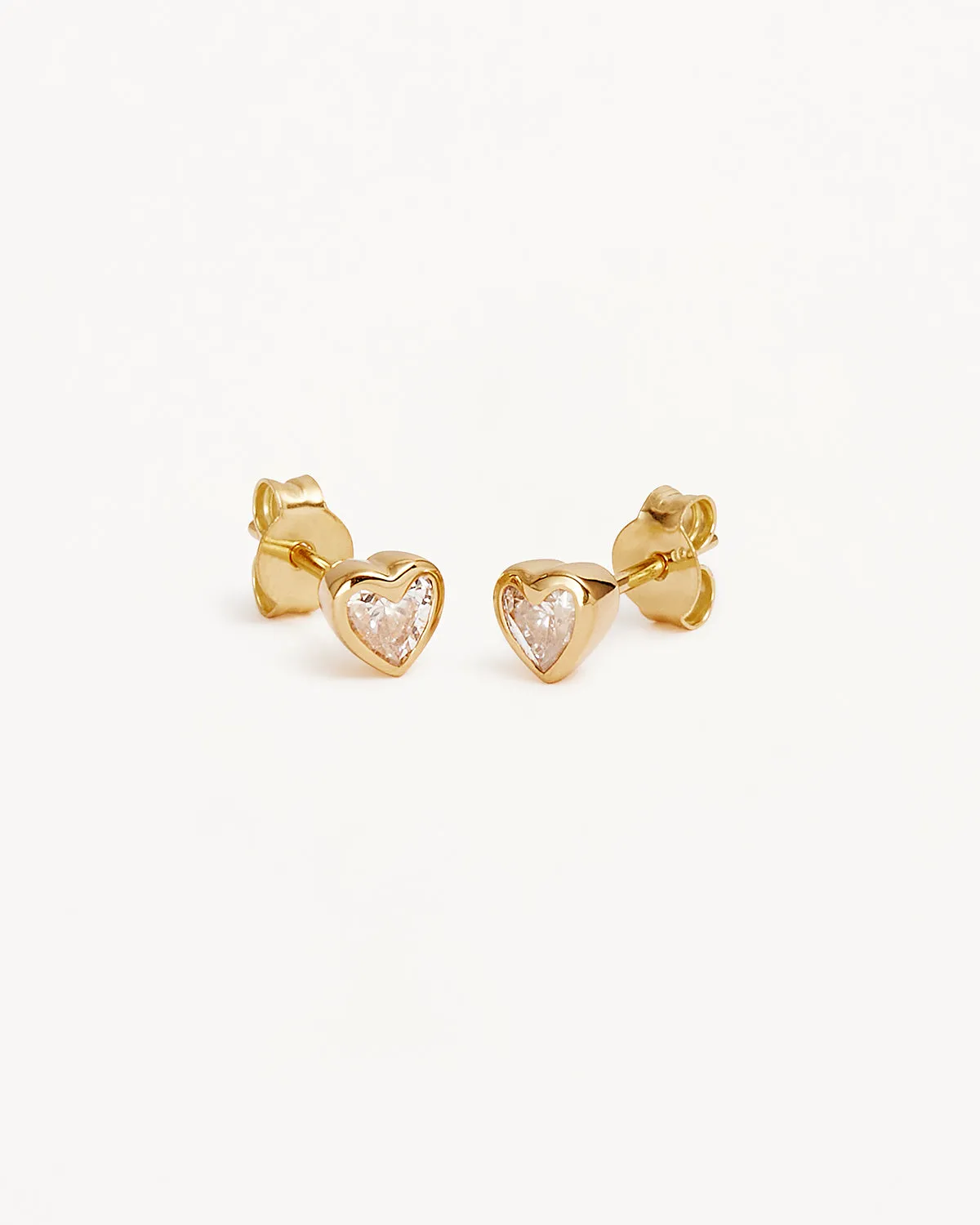 18k Gold Vermeil Radiant Heart Stud Earrings Bycharlotte