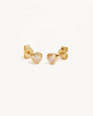 18k Gold Vermeil Radiant Heart Stud Earrings Bycharlotte