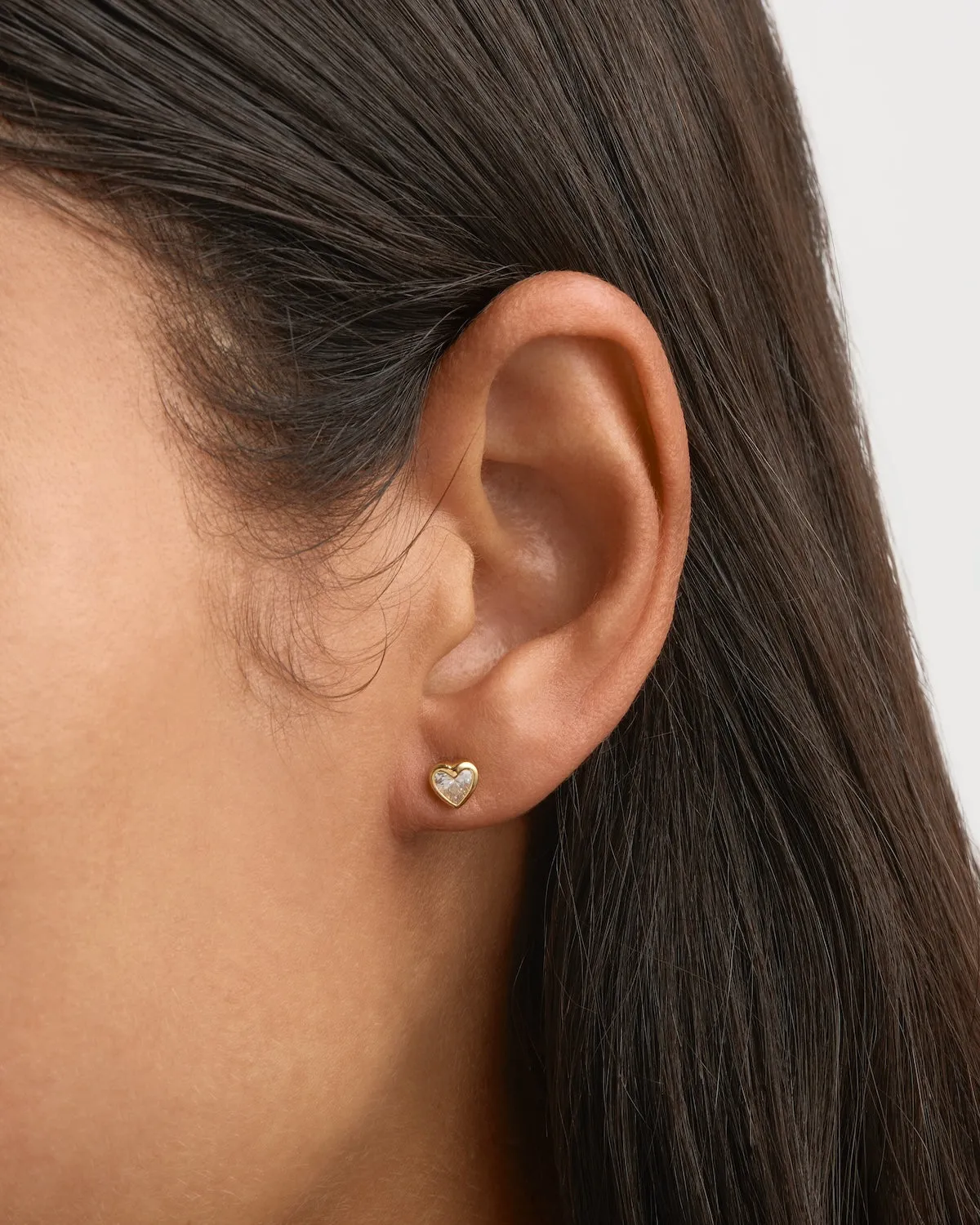 18k Gold Vermeil Radiant Heart Stud Earrings Bycharlotte