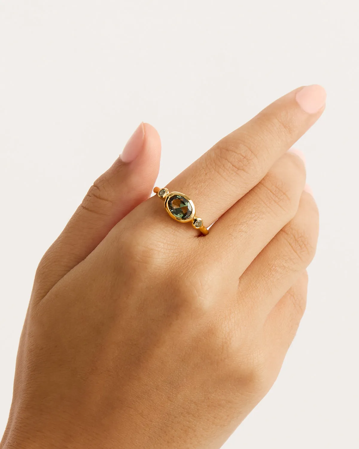 18k Gold Vermeil Radiant Soul Ring - Forest Bycharlotte