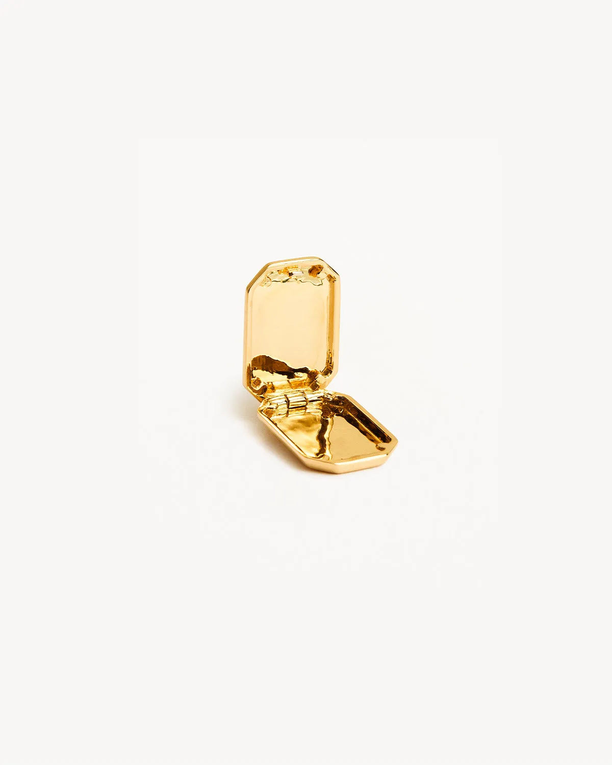 18k Gold Vermeil Rectangular Lotus Locket Pendant Bycharlotte