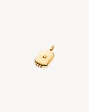 18k Gold Vermeil Rectangular Lotus Locket Pendant Bycharlotte