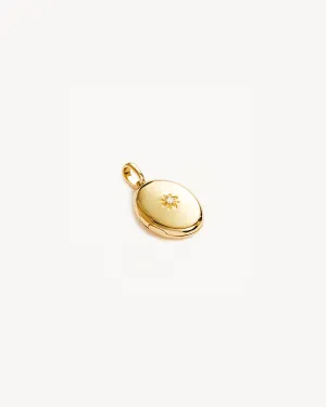 18k Gold Vermeil Rounded Lotus Locket Pendant Bycharlotte