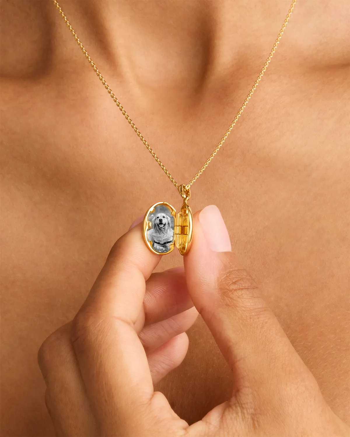 18k Gold Vermeil Rounded Lotus Locket Pendant Bycharlotte