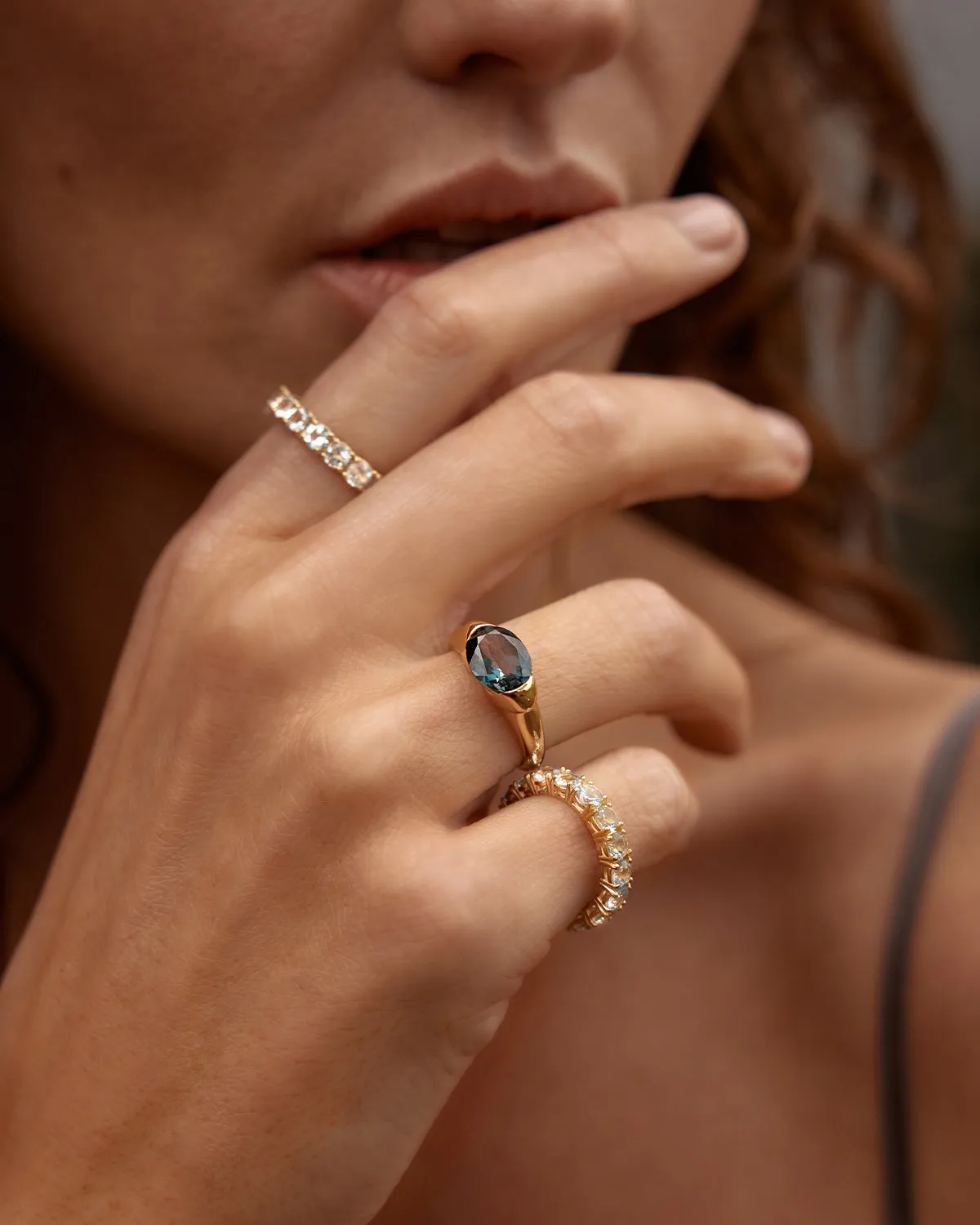 18k Gold Vermeil Sacred Jewel Ring - Ocean Bycharlotte