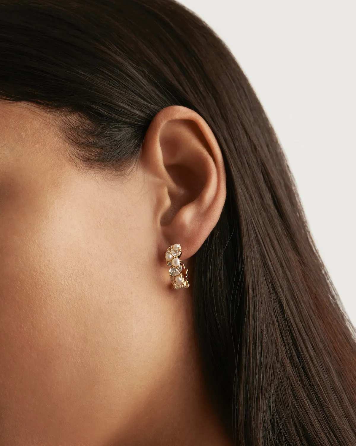 18k Gold Vermeil Sea Foam Hoops Bycharlotte