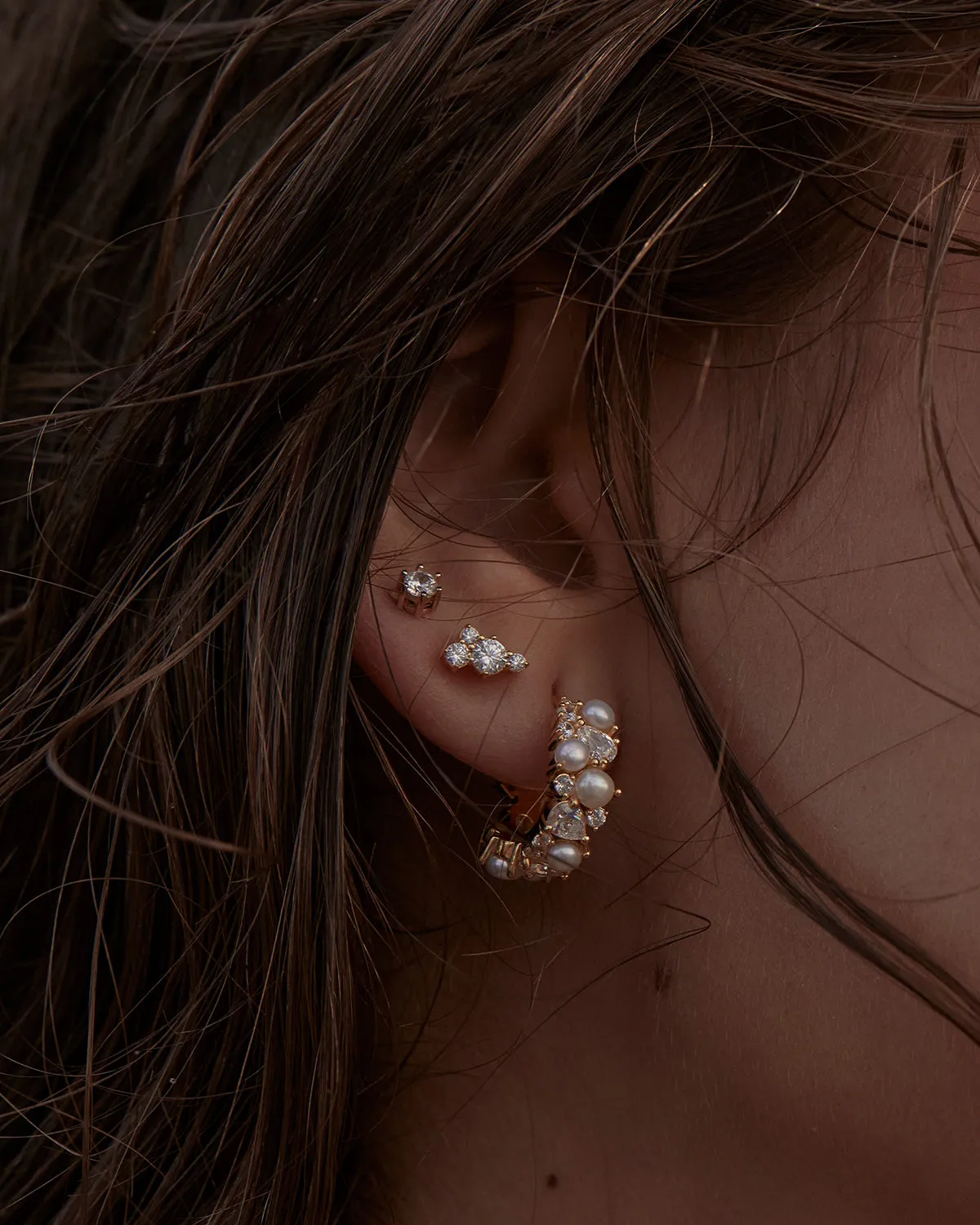 18k Gold Vermeil Sea Foam Hoops Bycharlotte