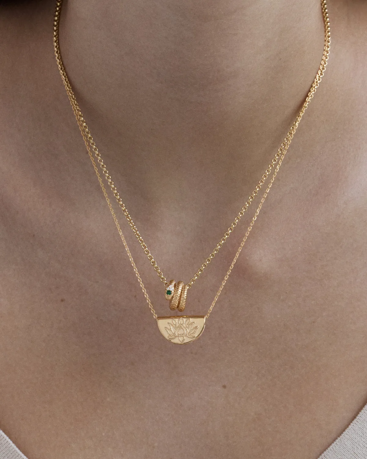 18k Gold Vermeil Snake Petal Charm Bycharlotte