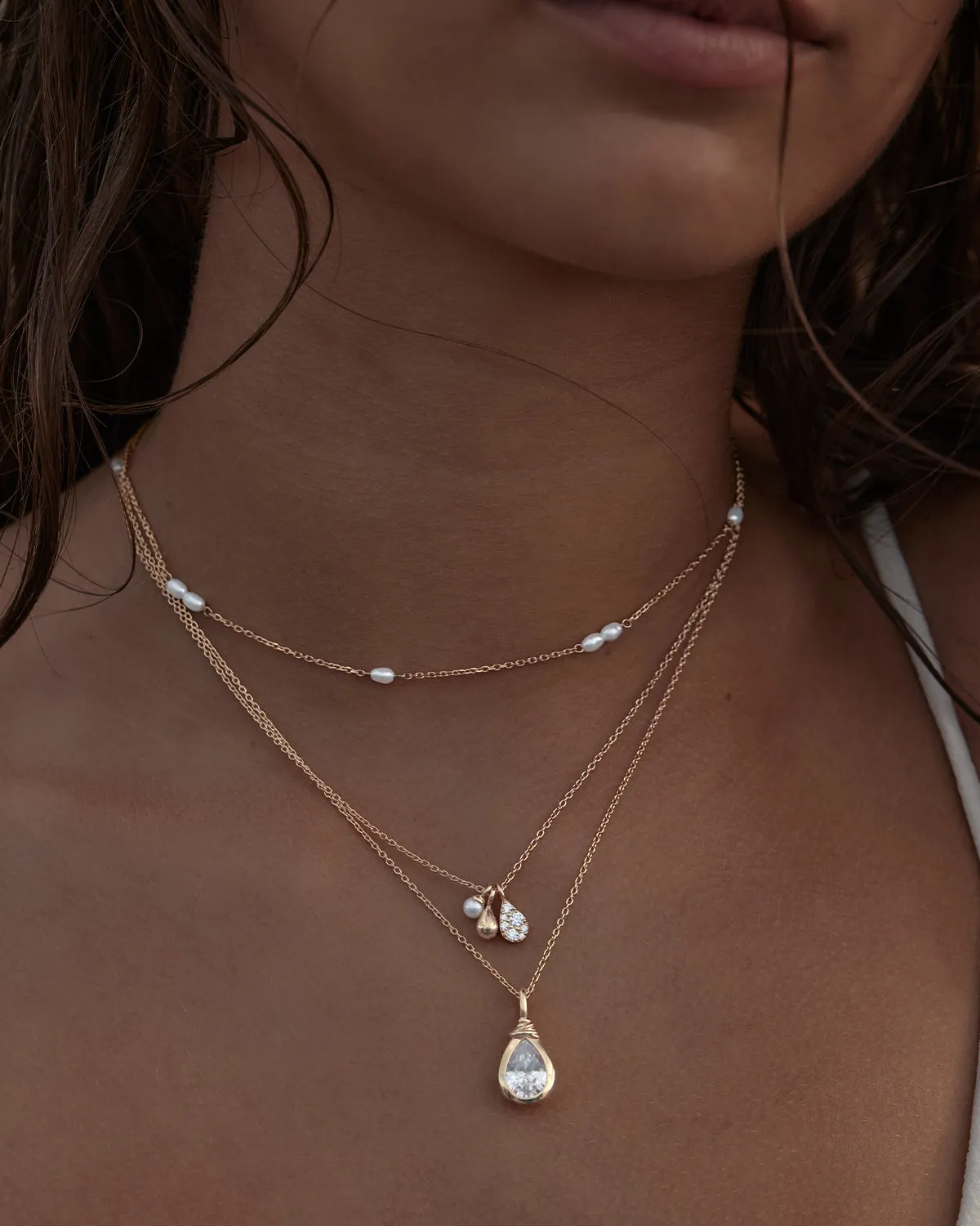 18k Gold Vermeil Soul Searching Necklace - Crystal Mist Bycharlotte