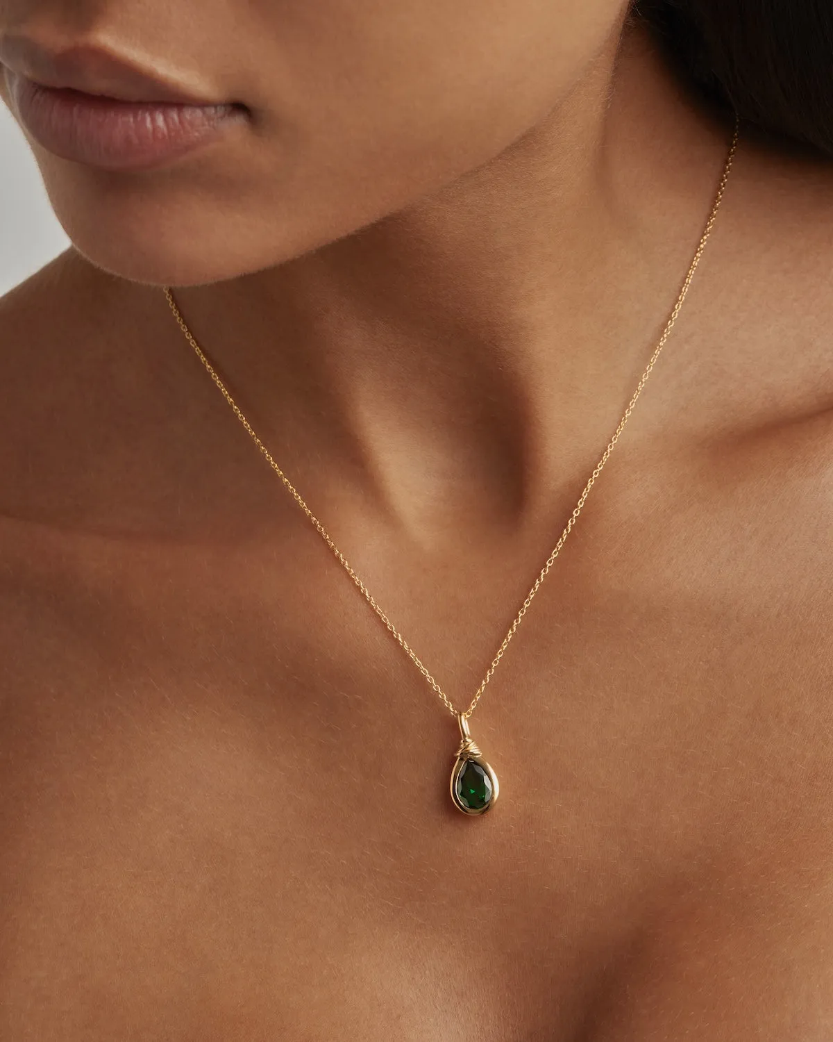 18k Gold Vermeil Soul Searching Necklace - Ocean Green Bycharlotte